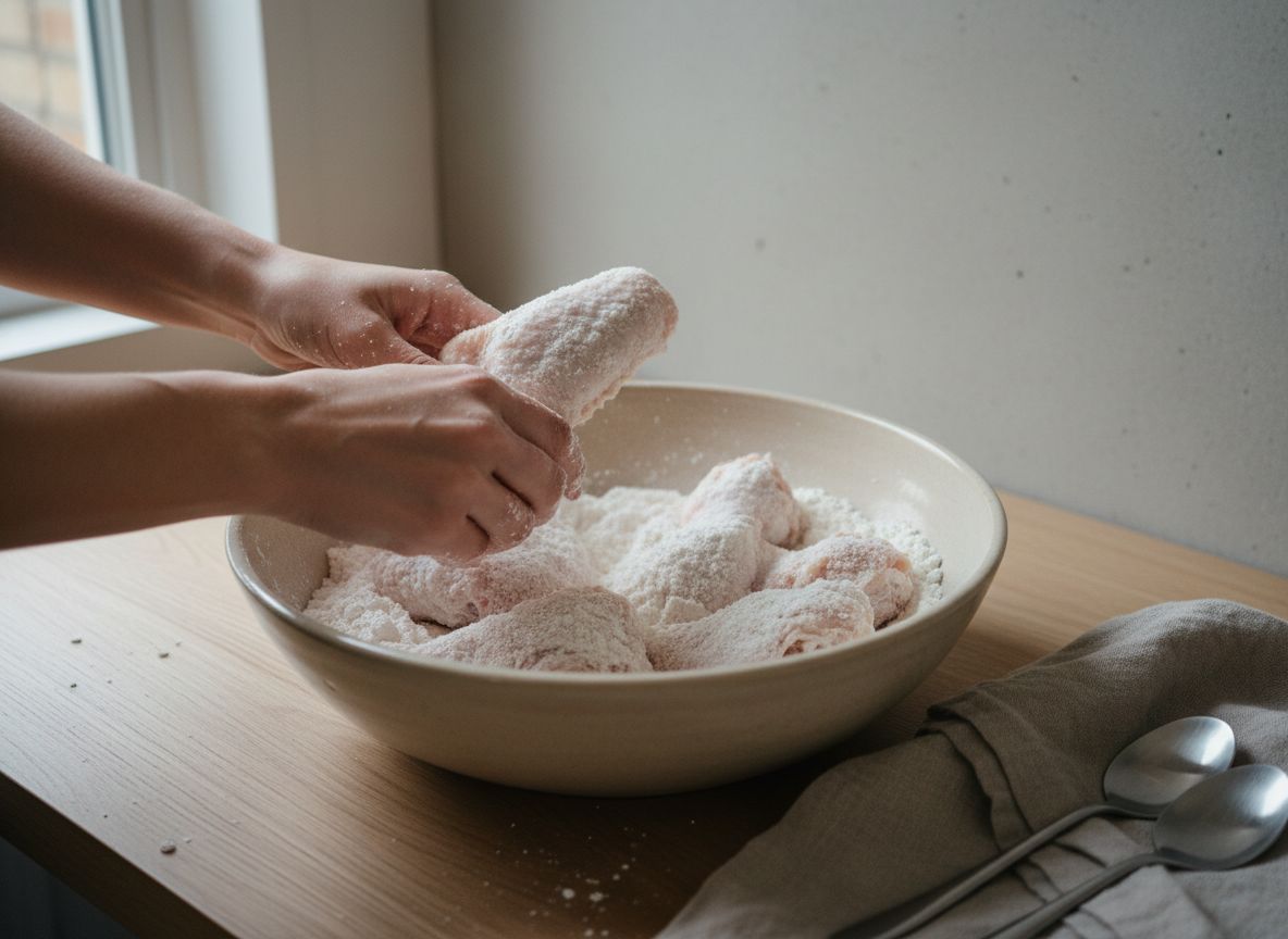 Alitas en salmuera seca con sal, bicarbonato, ajo y jengibre extendidas sobre una rejilla