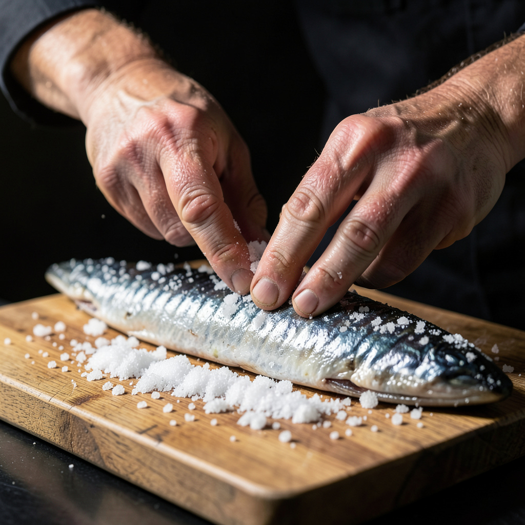 Limpieza de tendones y preparación de la anguila