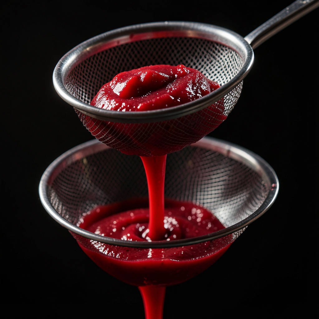 Membrillo líquido rojo brillante colado