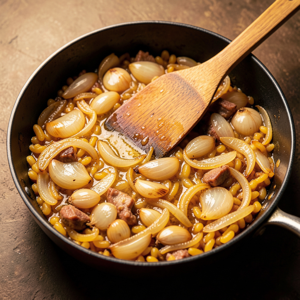 Sofrito de ajo y cebolla pochada