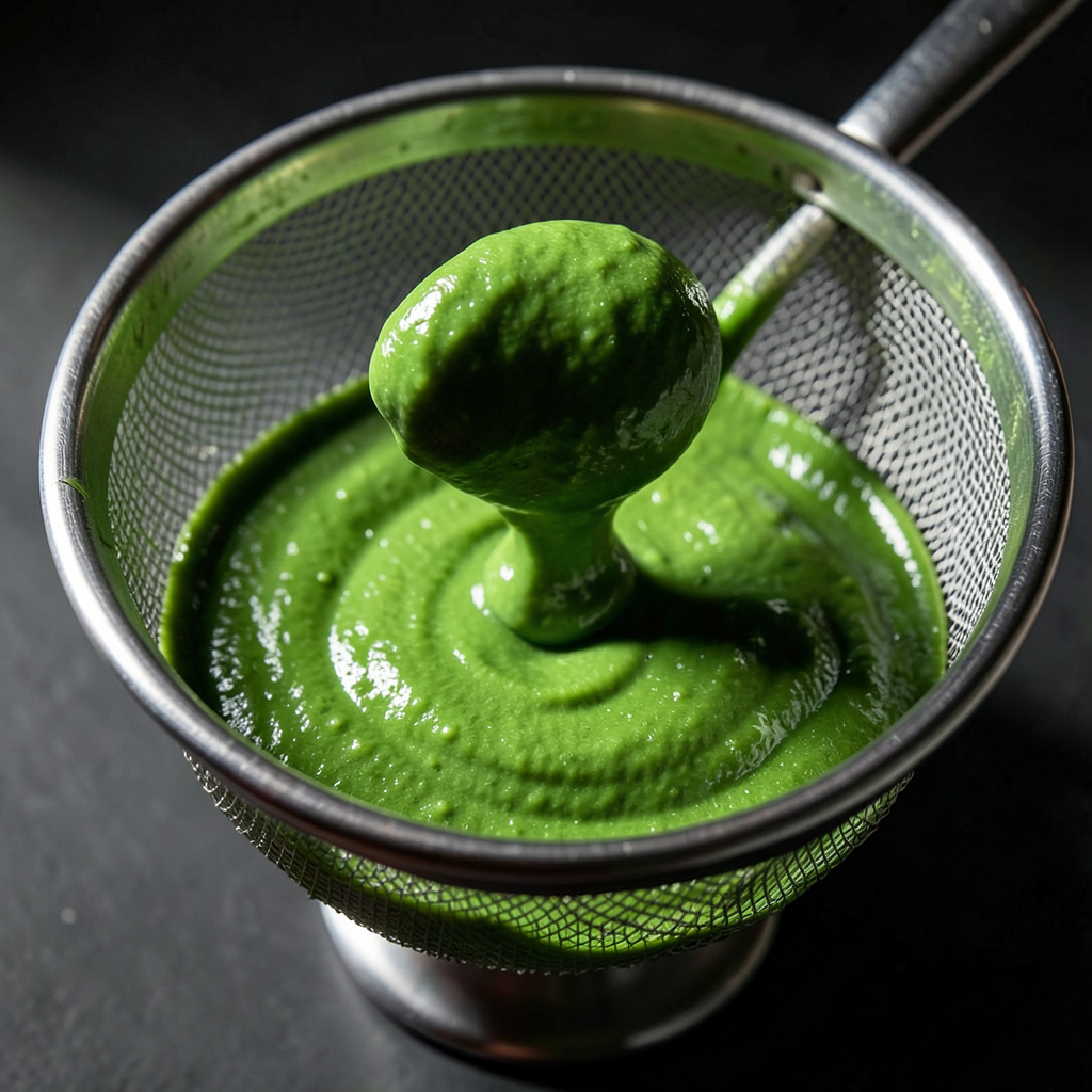Edamame triturado para la base de la espuma