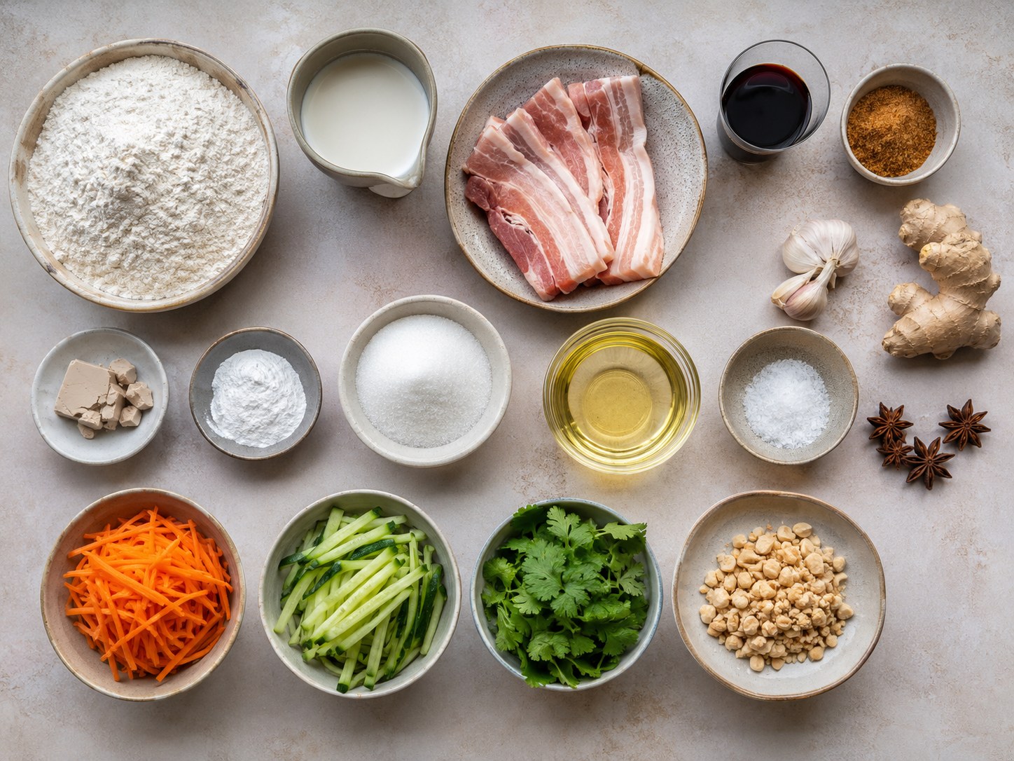 Bao Bun al Vapor Relleno de Panceta — ingredientes