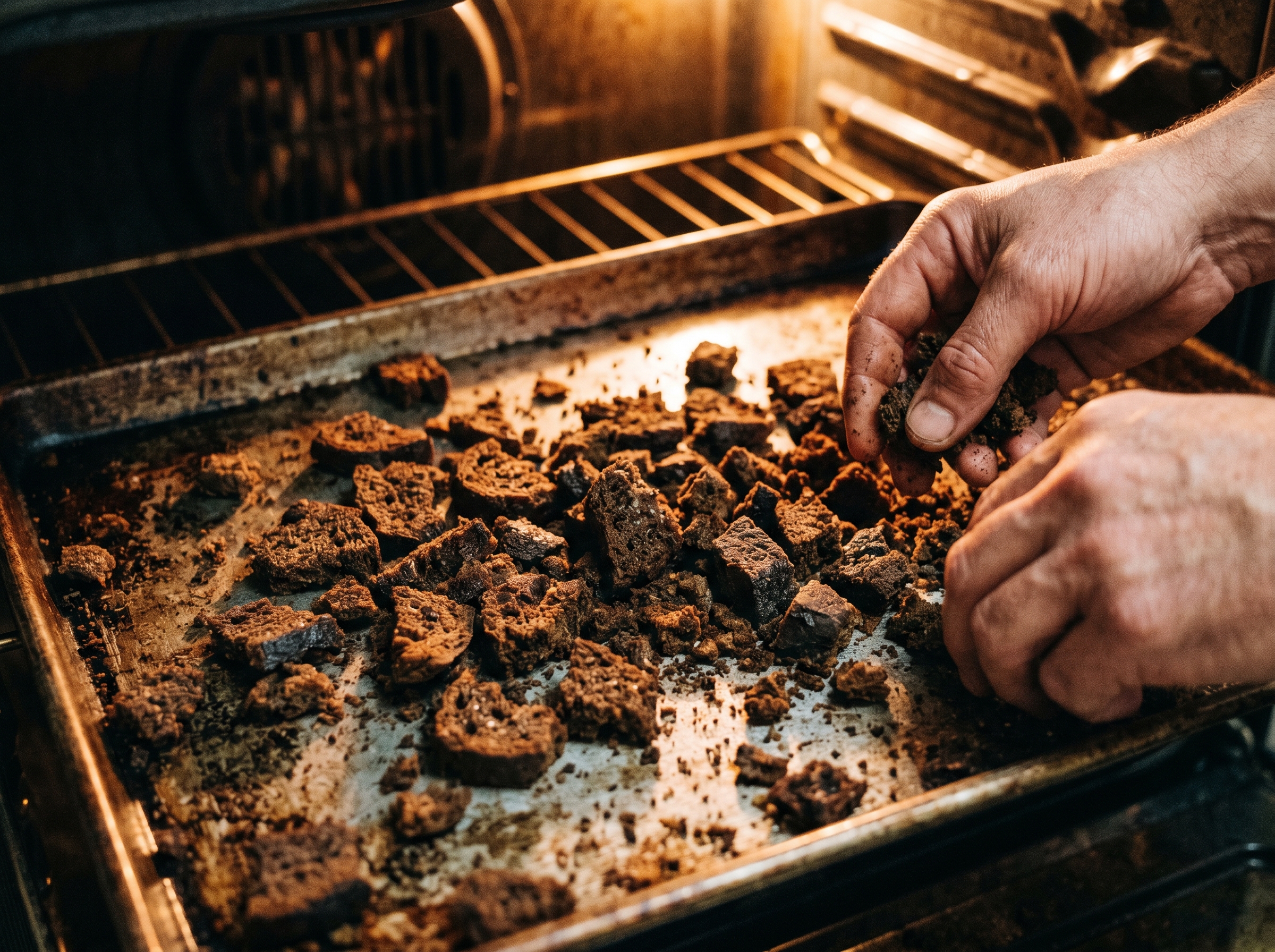 Terra de pan de especias siendo preparada en el horno