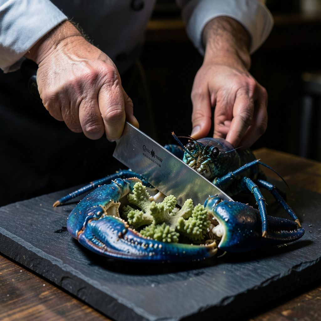 Troceado del bogavante — extracción del coral