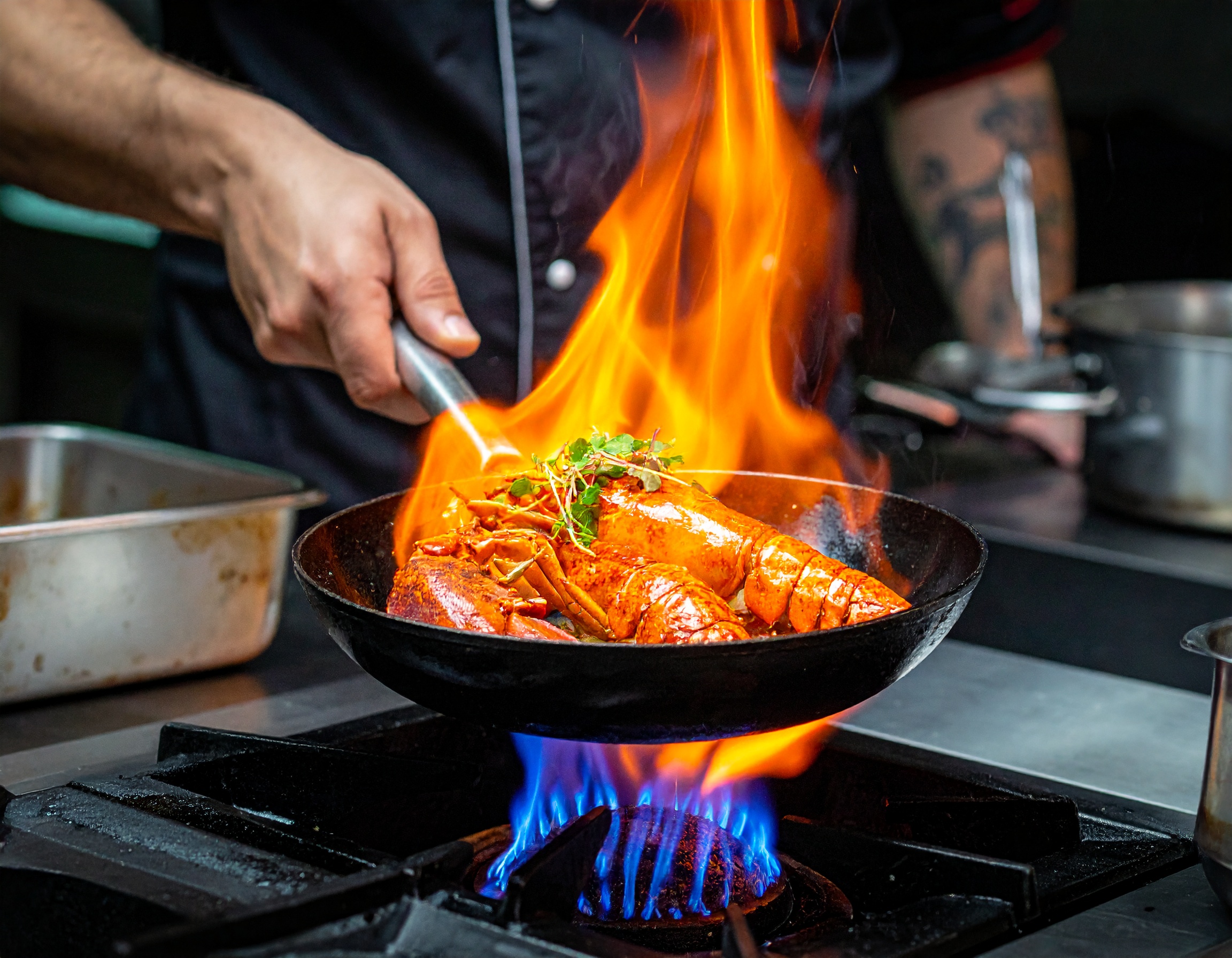 Llamas sobre el bogavante