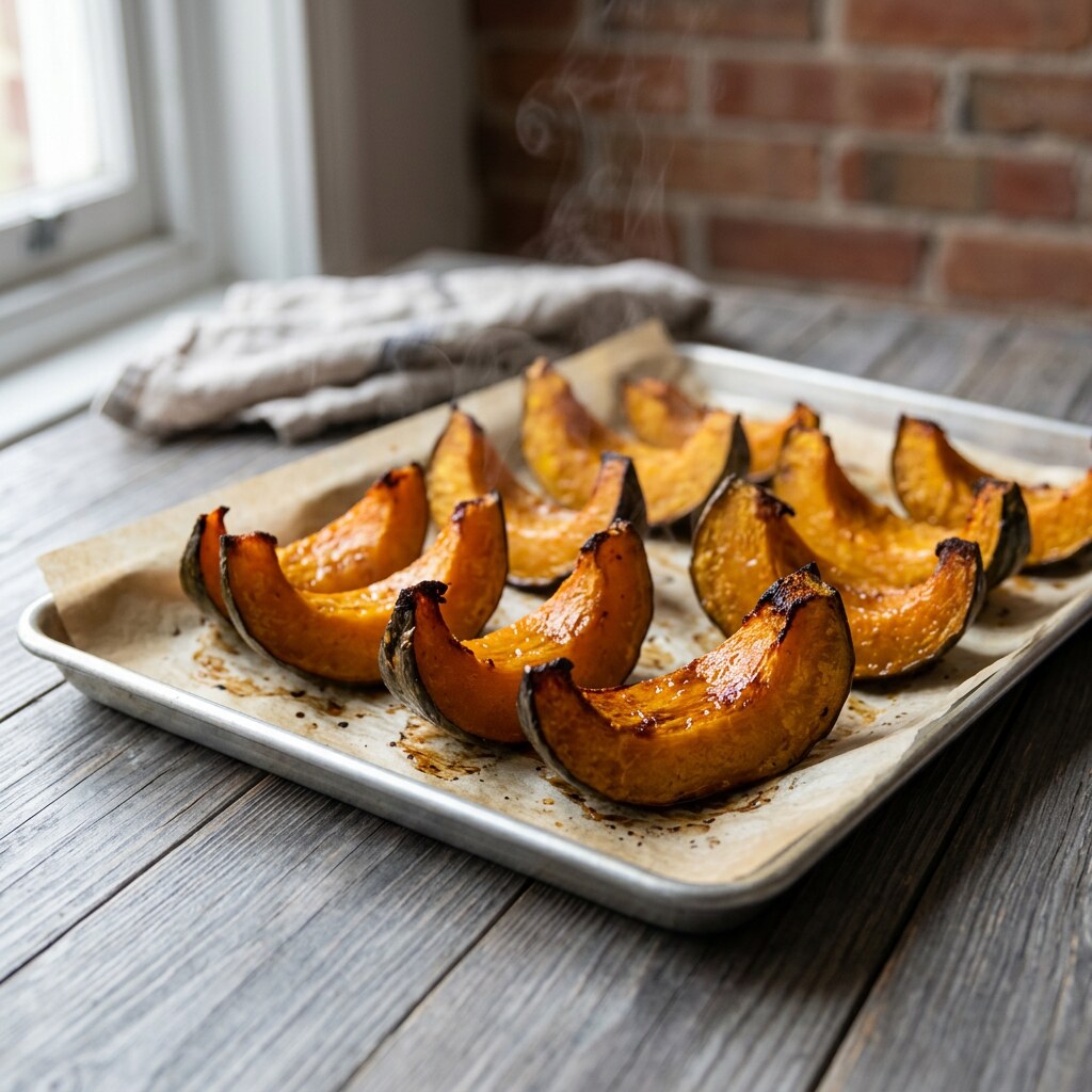 Calabaza asada y caramelizada en el horno