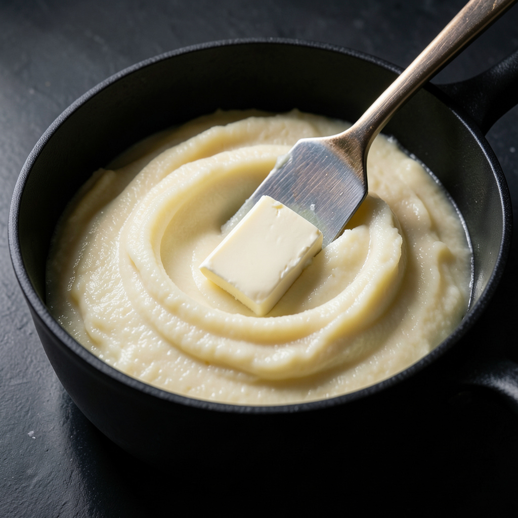 Puré sedoso de apionabo con mantequilla