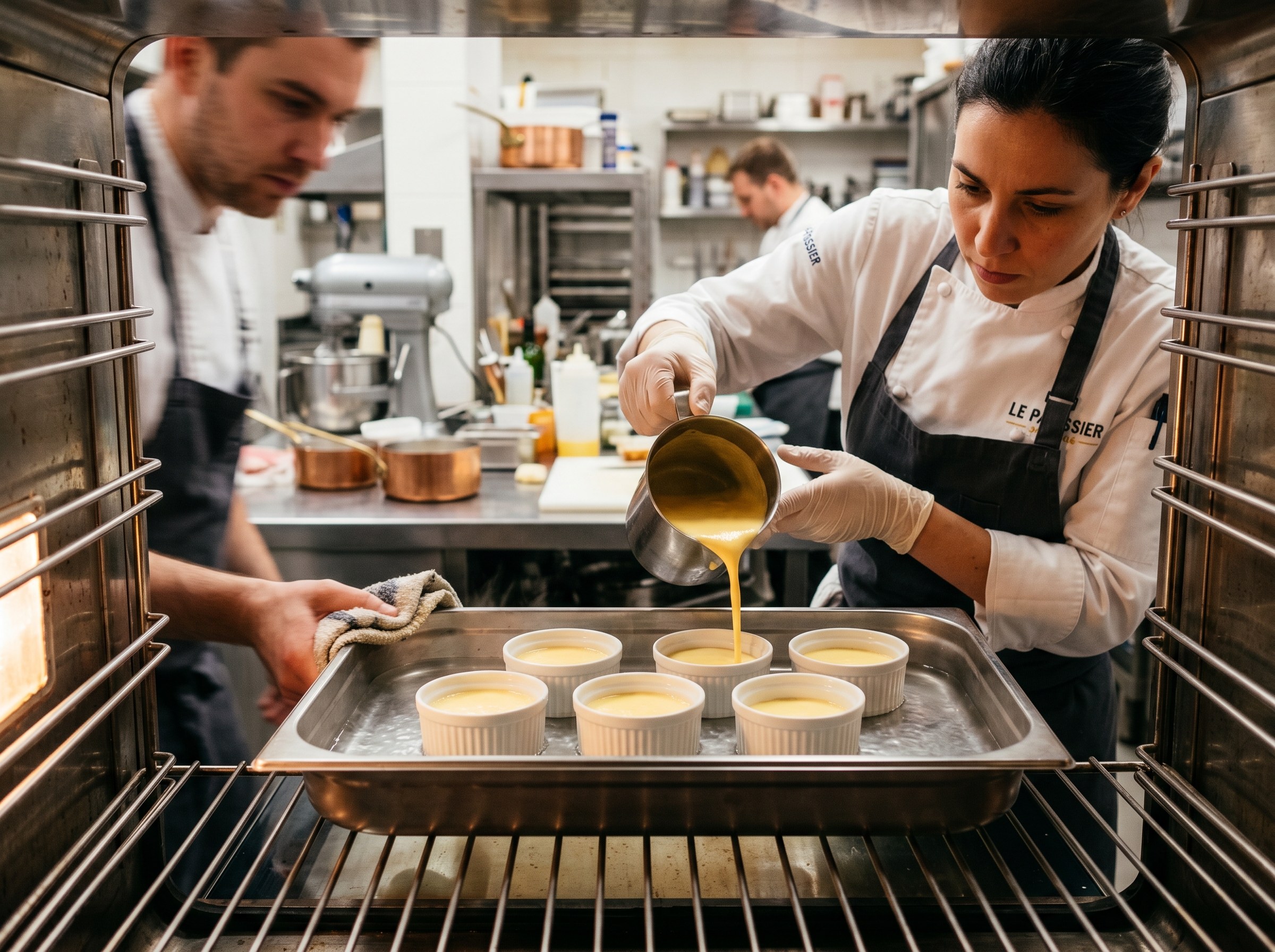 Moldes al baño maría en el horno