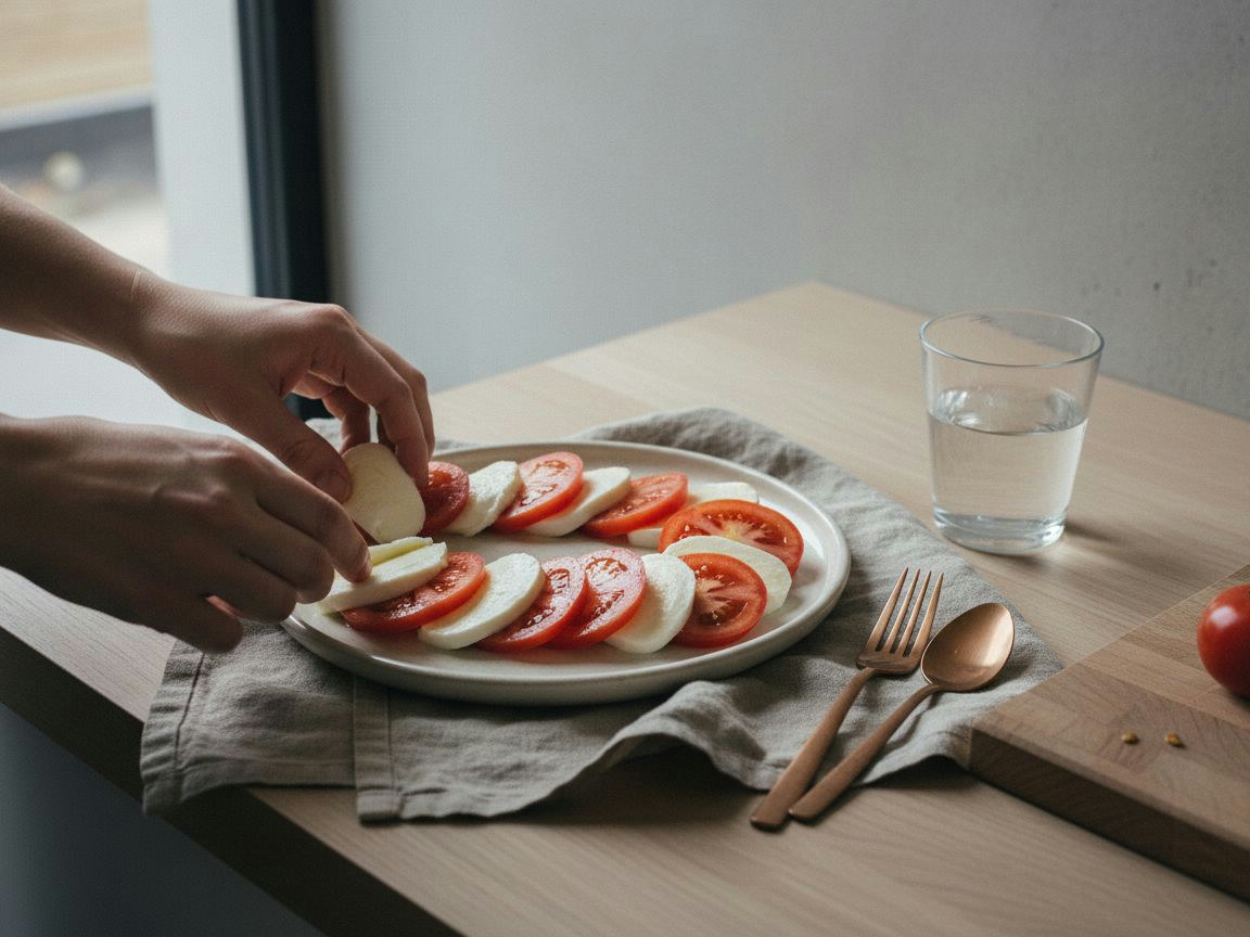 Ensalada Caprese de Búfala, Tomate y Albahaca