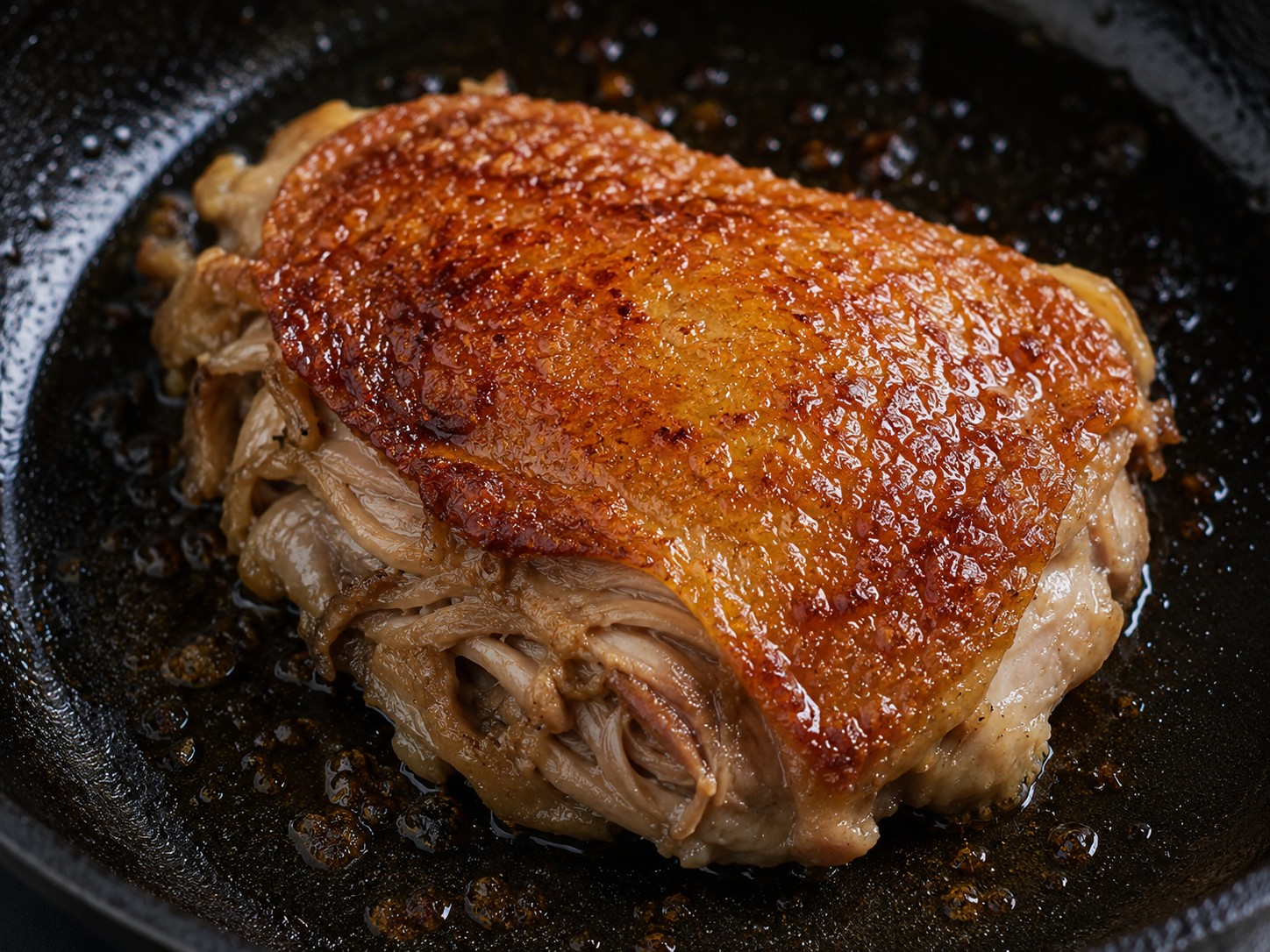 Piel del cabrito dorándose crujiente en horno fuerte