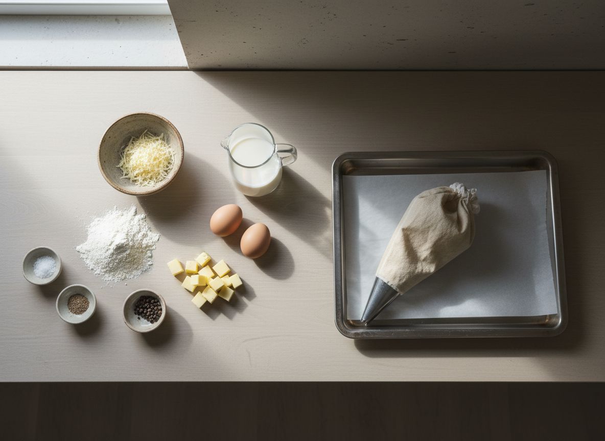 Gougères de Gruyère Recién Horneadas — ingredientes