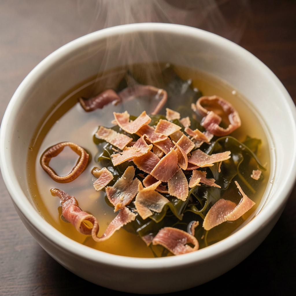 Katsuobushi honkarebushi infusionando en dashi de kombu