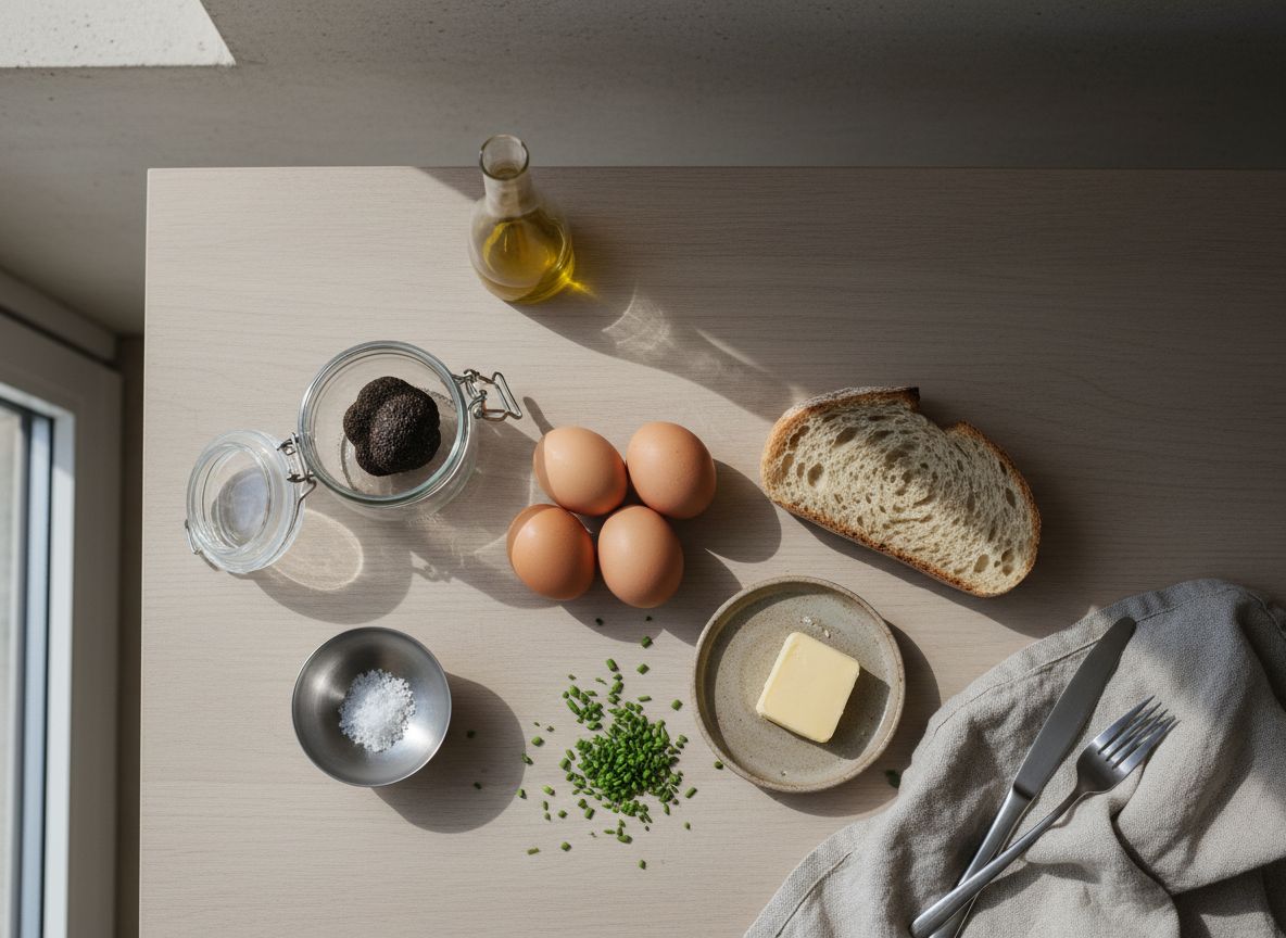 Huevo Trufado a Baja Temperatura con Migas — ingredientes