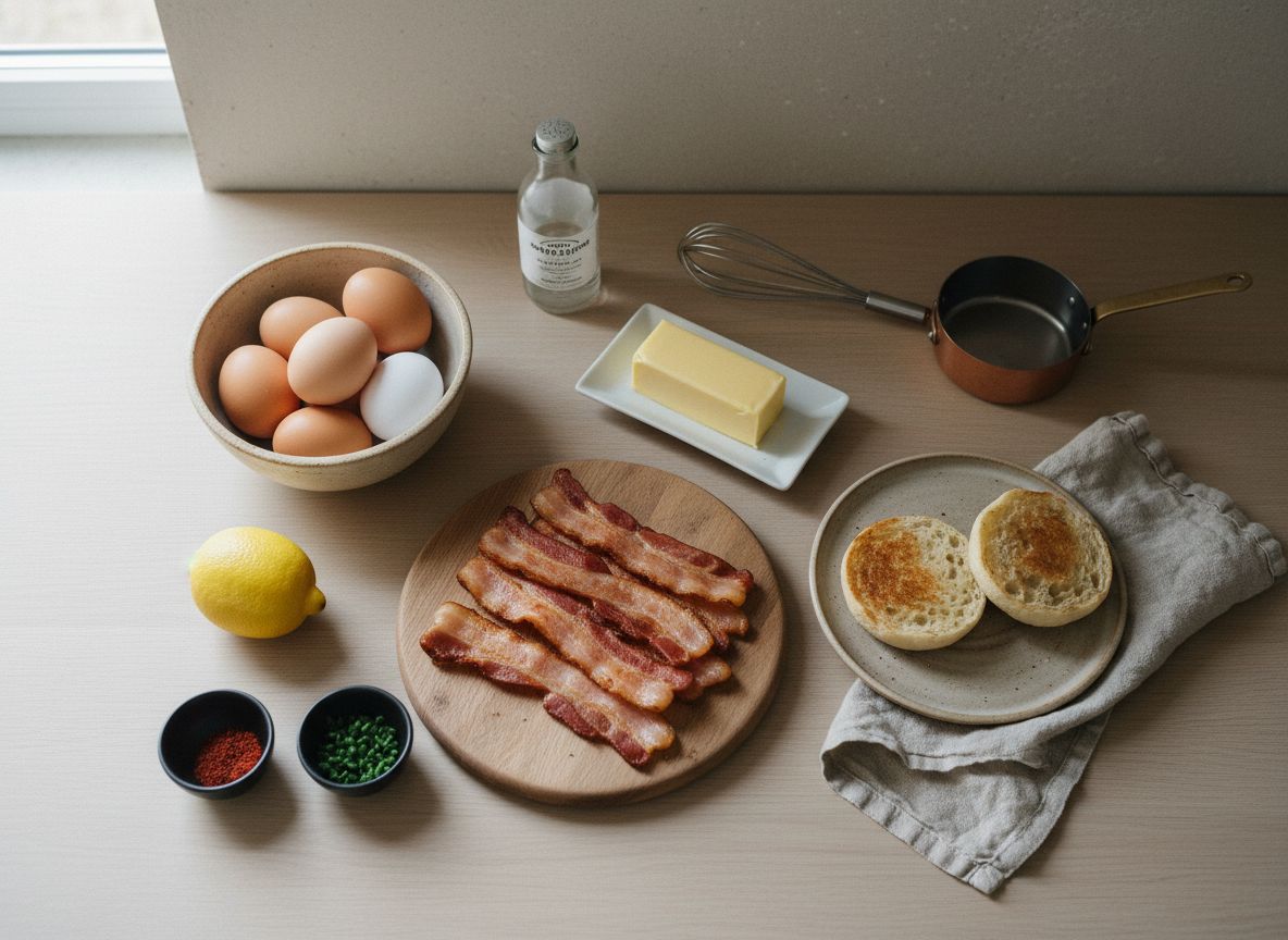 Huevos Benedict con Bacon y Salsa Holandesa — ingredientes