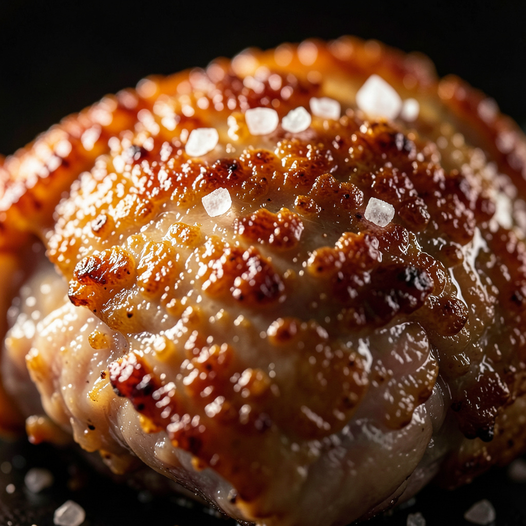 Detalle de la piel-cristal tras el golpe final de horno a 220°C