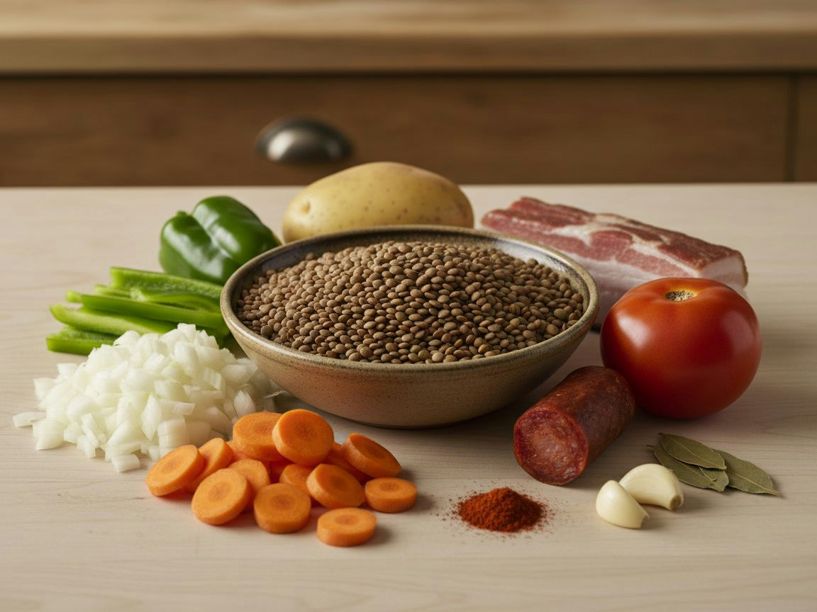 Lentejas estofadas — ingredientes