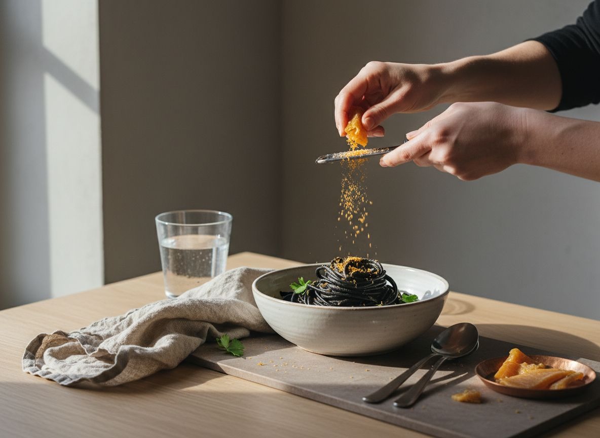 Linguine al Nero di Seppia con Almeja y Bottarga — imagen 7