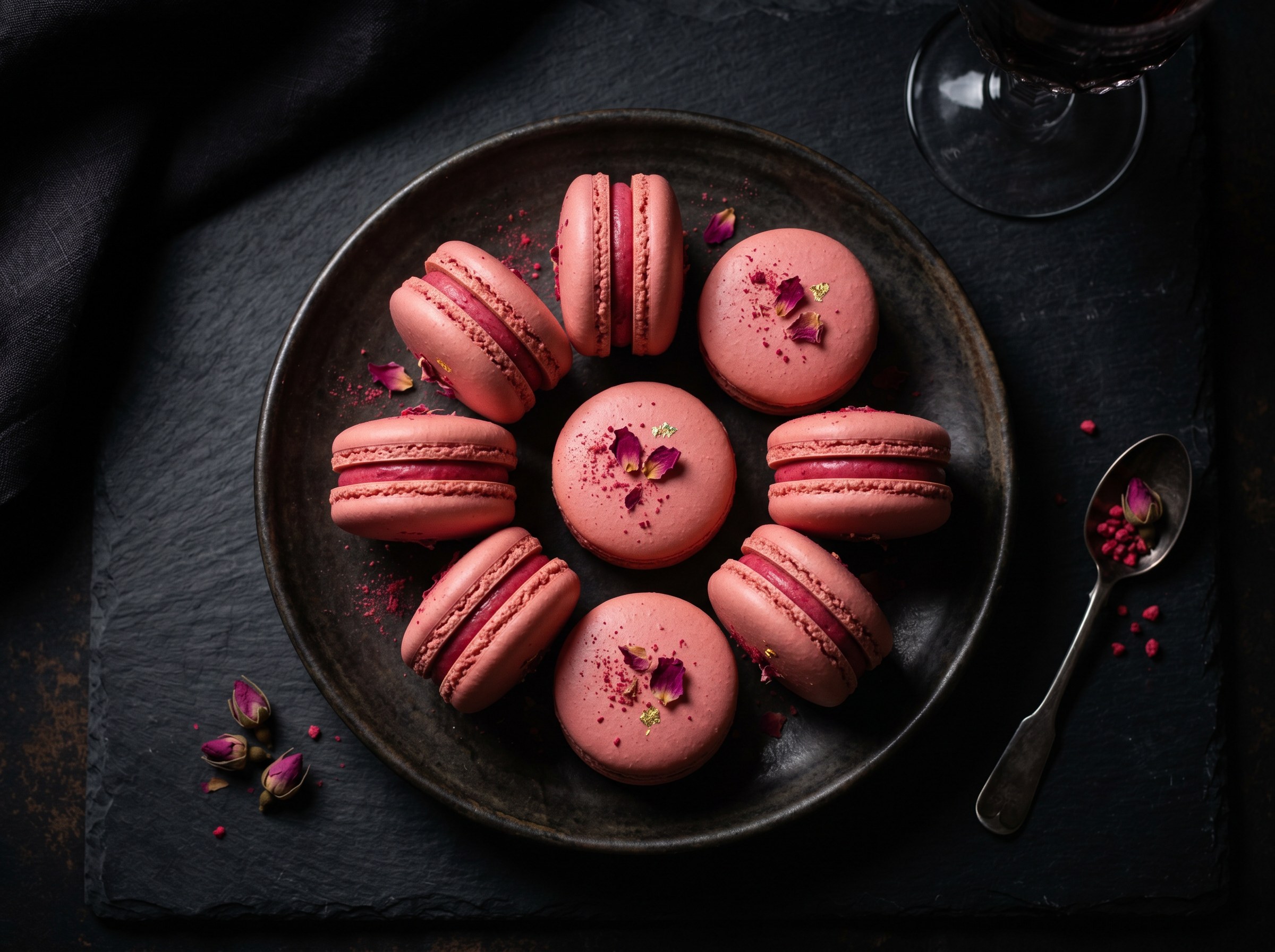 Hero final: macarons de frambuesa y rosa con pies perfectos