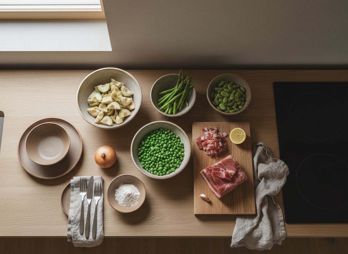Menestra de Tudela con Jamón y Almendra — ingredientes