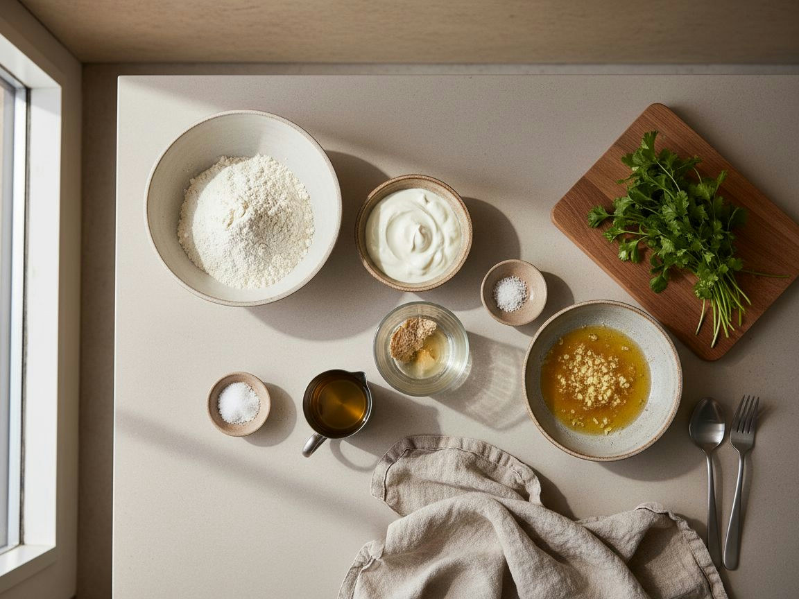 Naan de Ajo y Mantequilla al Horno Tandoor — ingredientes