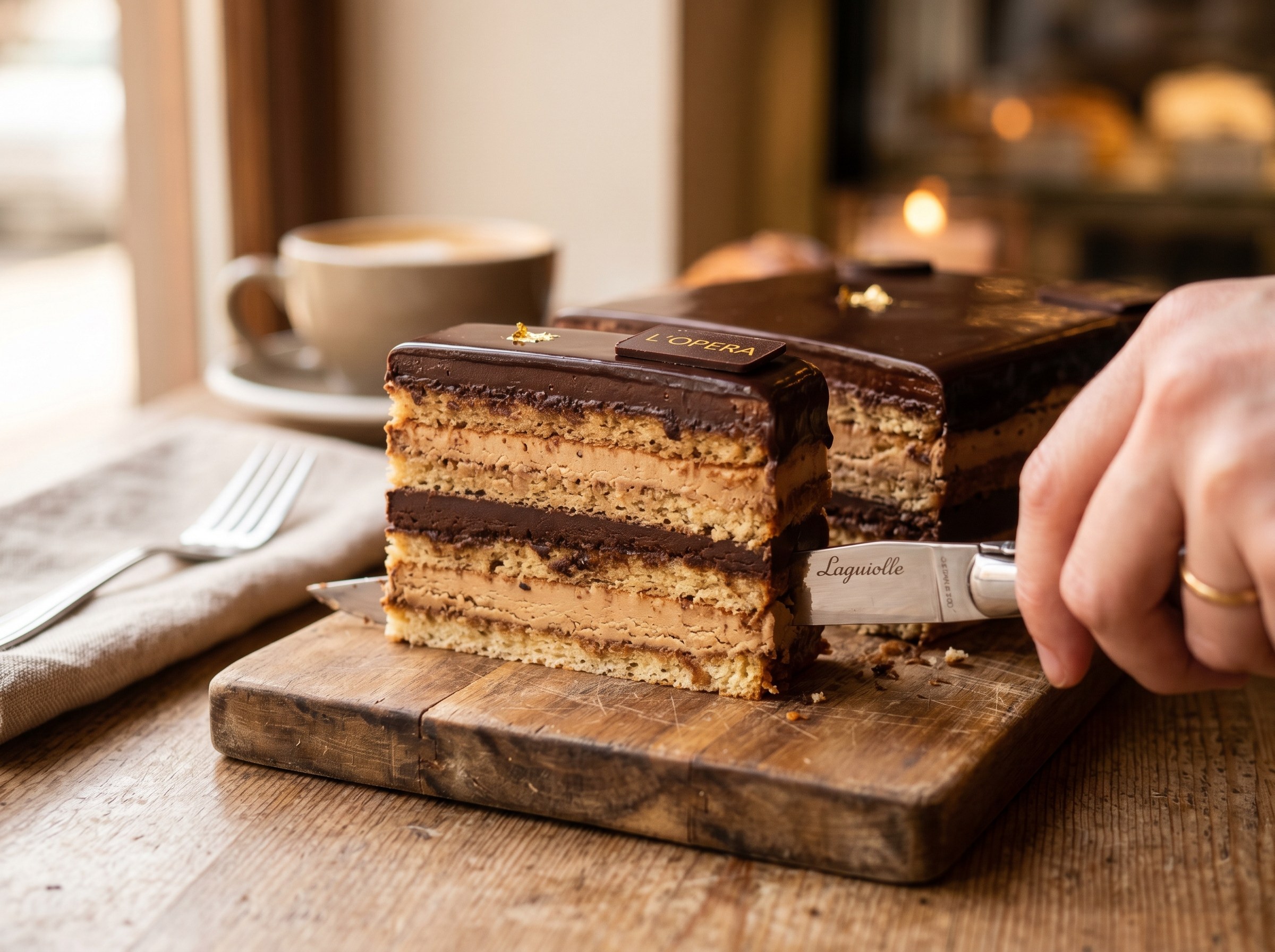 Opera cake con café de Etiopía y chocolate Manjari 64%