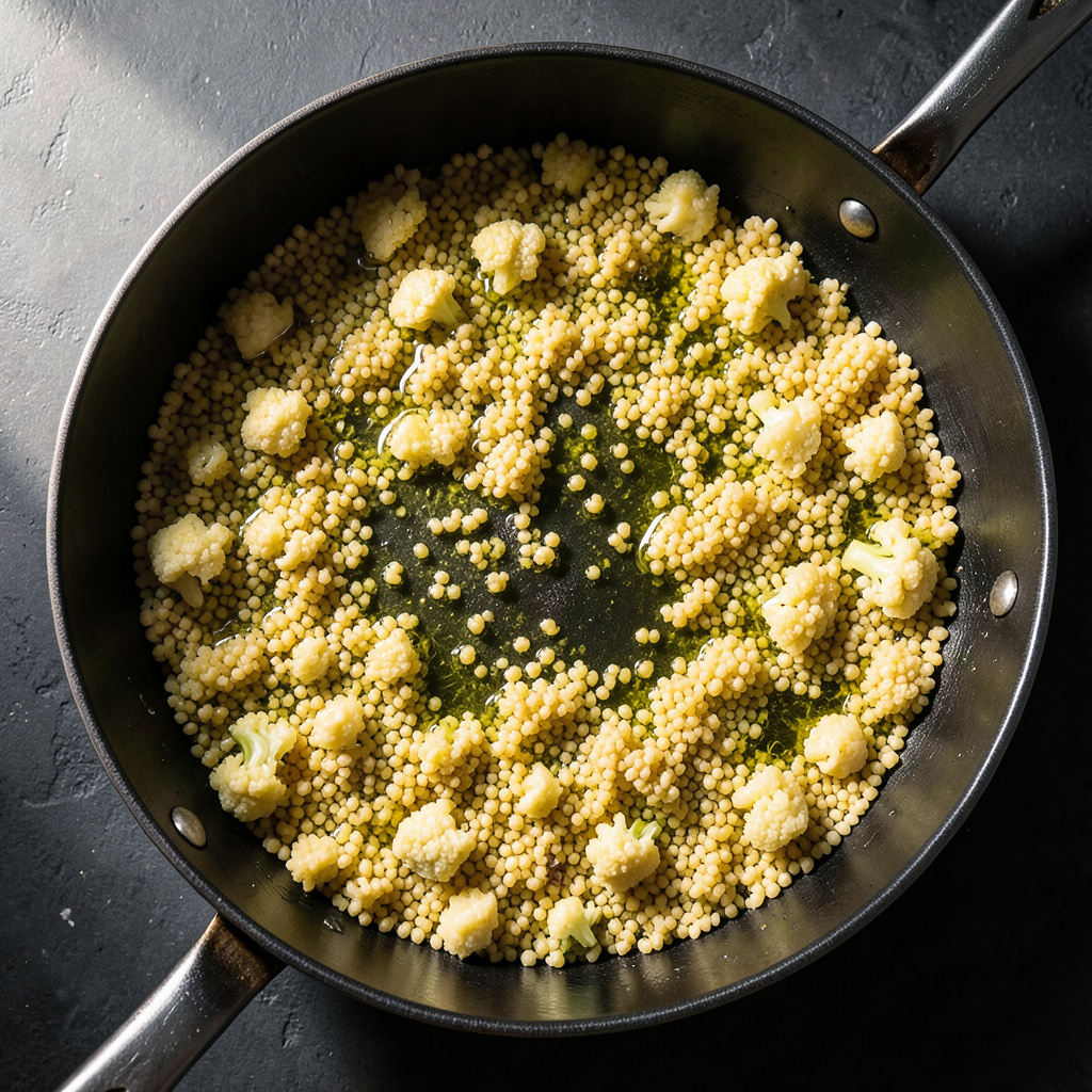 Cuscús de coliflor salteado a fuego vivo
