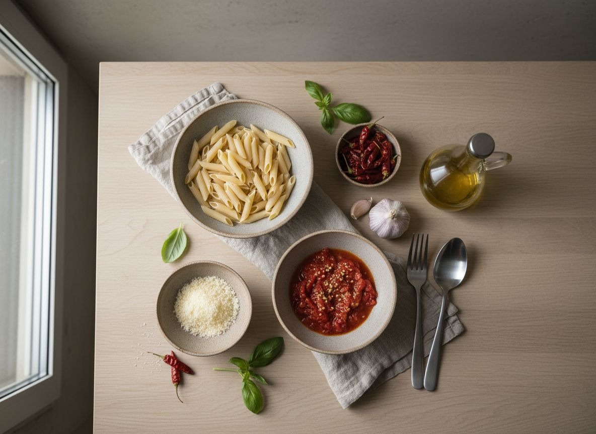 Penne all'Arrabbiata con Guindilla y Albahaca — imagen 1