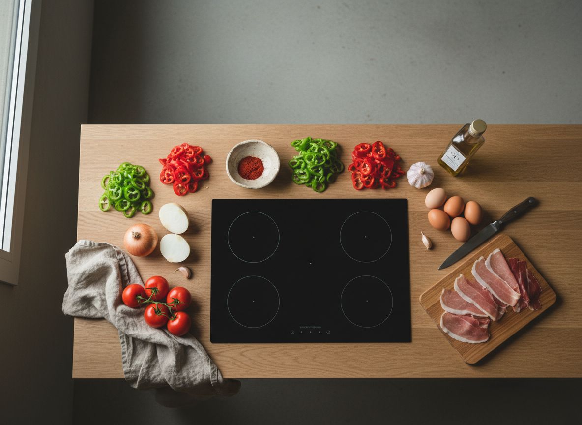 Piperrada Vasca con Huevo y Jamón de Bayona — ingredientes