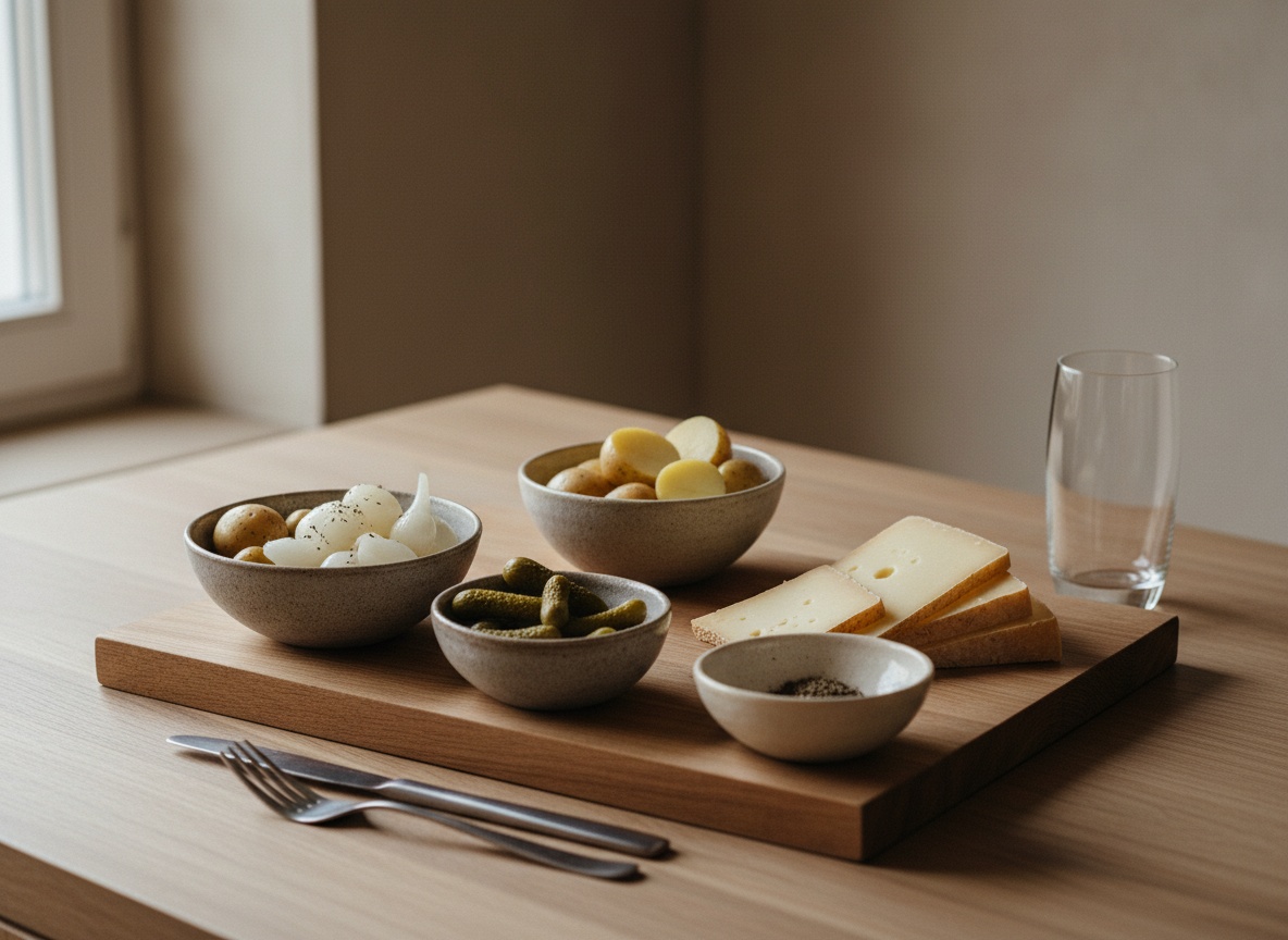 Raclette Fundida sobre Patata y Encurtidos — ingredientes