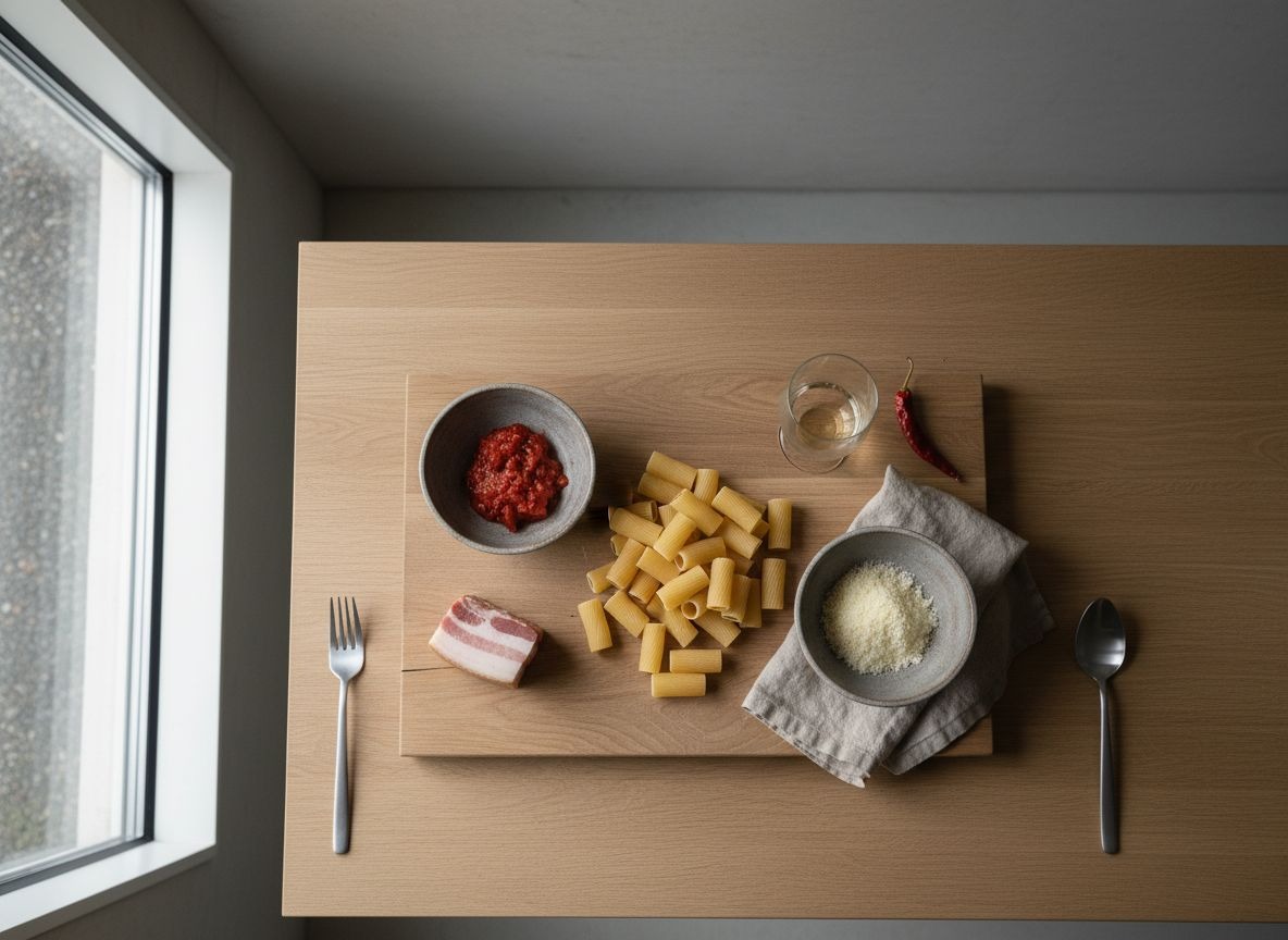 Rigatoni all'Amatriciana con Guanciale y Pecorino — imagen 1