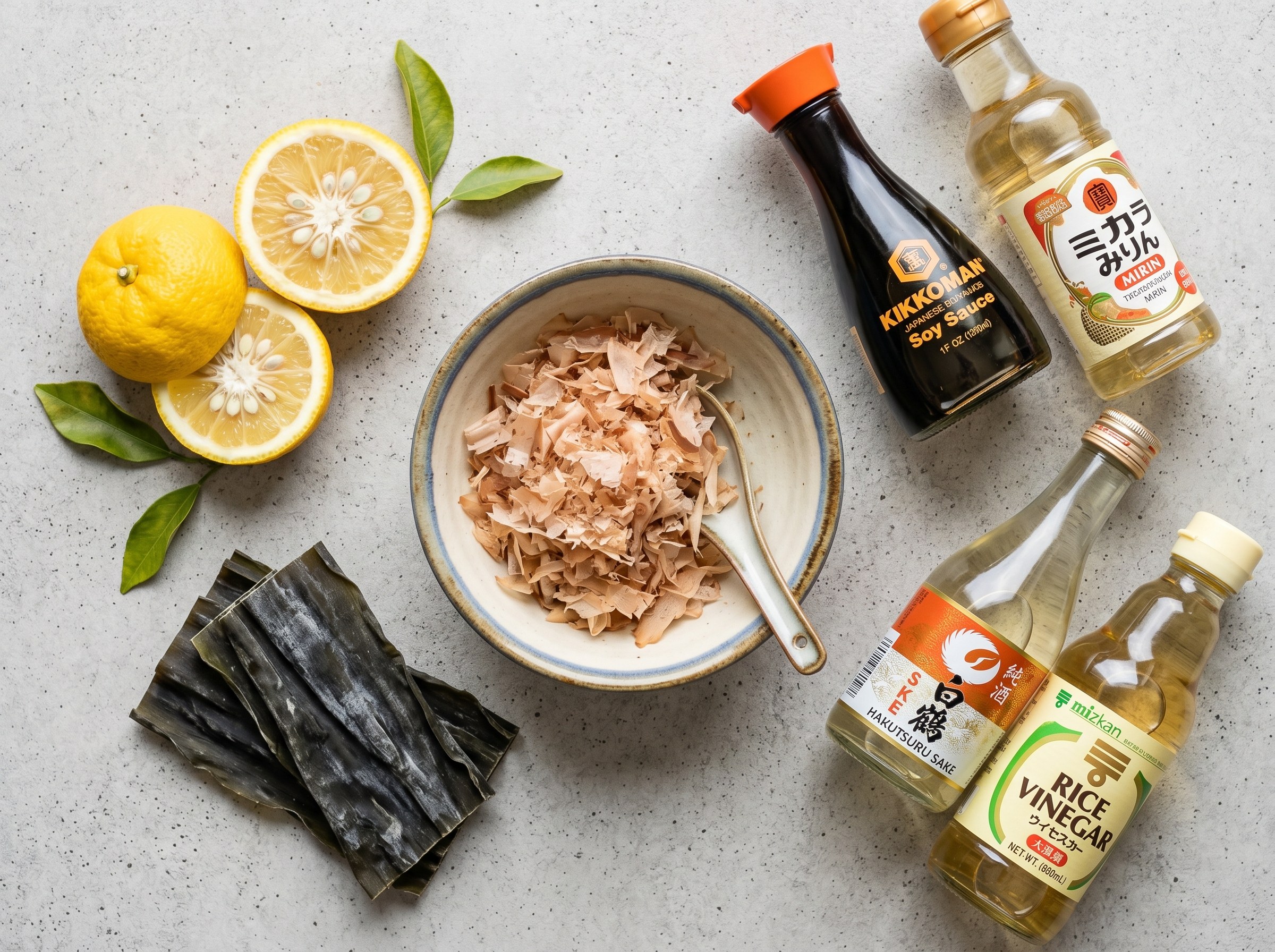 Ingredientes ponzu de yuzu