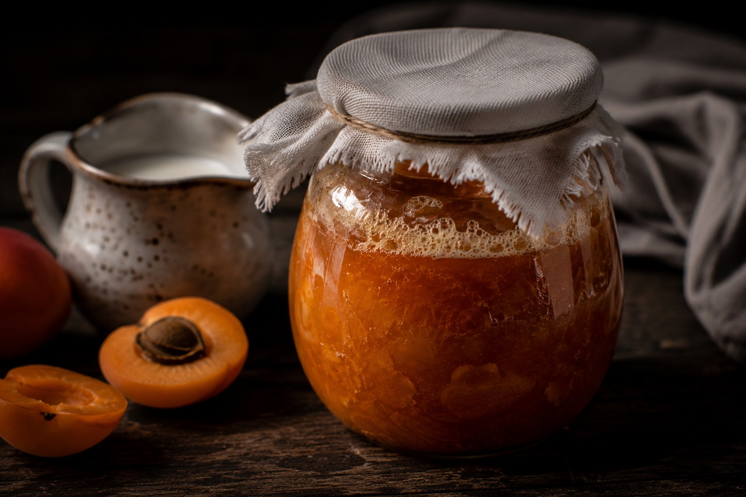 Mermelada de albaricoque fermentando 24 horas con suero de leche