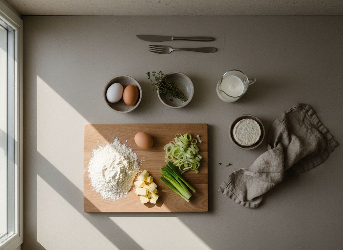 Tarta Salada de Puerro y Queso de Cabra — ingredientes
